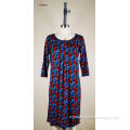 viscose/spandex ladie's Dress with flower print